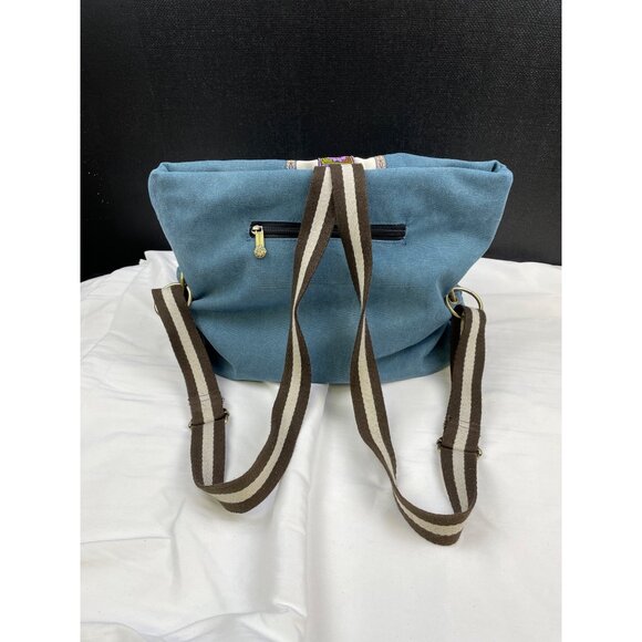 Women's Blue Denim Canvas Backpack SKU 3748 - Picture 6 of 11